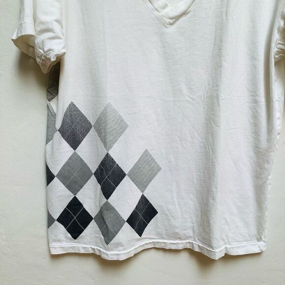 VINTAGE CHECKED SHIRT SMALL/MEDIUM BLACK WHITE Y2K - Picture 2 of 3